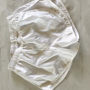 White Nike athletic shorts